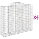 vidaXL 4 db íves horganyzott vas gabion kosár 200x50x160/180 cm