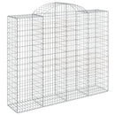 vidaXL 4 db íves horganyzott vas gabion kosár 200x50x160/180 cm