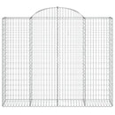 vidaXL 5 db íves horganyzott vas gabion kosár 200x50x160/180 cm