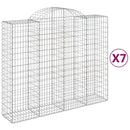 vidaXL 7 db íves horganyzott vas gabion kosár 200x50x160/180 cm