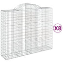 vidaXL 8 db íves horganyzott vas gabion kosár 200x50x160/180 cm