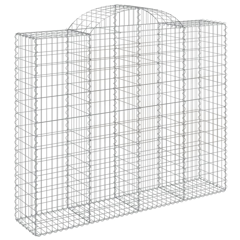 vidaXL 8 db íves horganyzott vas gabion kosár 200x50x160/180 cm