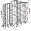vidaXL 13 db íves horganyzott vas gabion kosár 200x50x160/180 cm