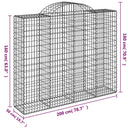 vidaXL 15 db íves horganyzott vas gabion kosár 200x50x160/180 cm