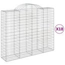 vidaXL 18 db íves horganyzott vas gabion kosár 200x50x160/180 cm