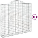 vidaXL 3 db íves horganyzott vas gabion kosár 200x50x180/200 cm