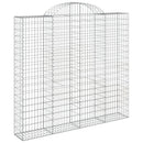 vidaXL 3 db íves horganyzott vas gabion kosár 200x50x180/200 cm
