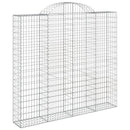 vidaXL 6 db íves horganyzott vas gabion kosár 200x50x180/200 cm