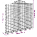 vidaXL 6 db íves horganyzott vas gabion kosár 200x50x180/200 cm