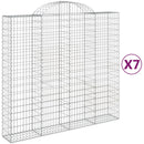 vidaXL 7 db íves horganyzott vas gabion kosár 200x50x180/200 cm