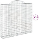 vidaXL 10 db íves horganyzott vas gabion kosár 200x50x180/200 cm