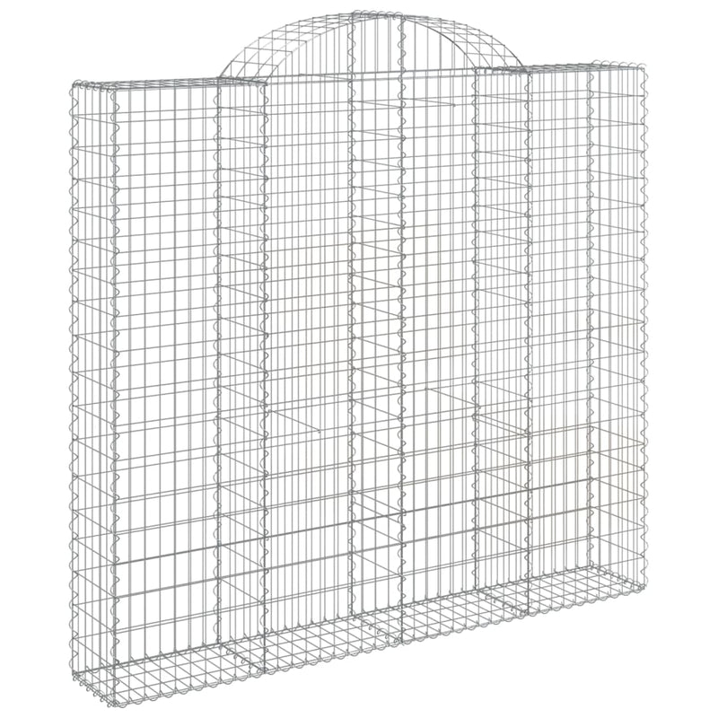 vidaXL 10 db íves horganyzott vas gabion kosár 200x50x180/200 cm