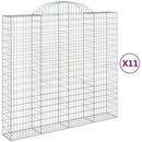 vidaXL 11 db íves horganyzott vas gabion kosár 200x50x180/200 cm