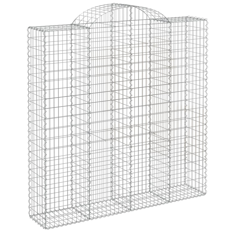 vidaXL 2 db íves horganyzott vas gabion kosár 200x50x200/220 cm