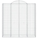 vidaXL 2 db íves horganyzott vas gabion kosár 200x50x200/220 cm