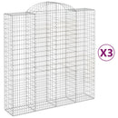 vidaXL 3 db íves horganyzott vas gabion kosár 200x50x200/220 cm