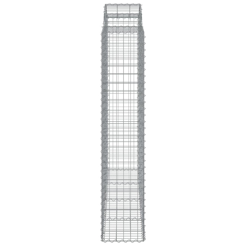 vidaXL 4 db íves horganyzott vas gabion kosár 200x50x200/220 cm