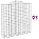 vidaXL 7 db íves horganyzott vas gabion kosár 200x50x200/220 cm