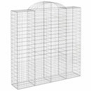 vidaXL 7 db íves horganyzott vas gabion kosár 200x50x200/220 cm