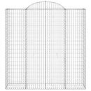 vidaXL 7 db íves horganyzott vas gabion kosár 200x50x200/220 cm