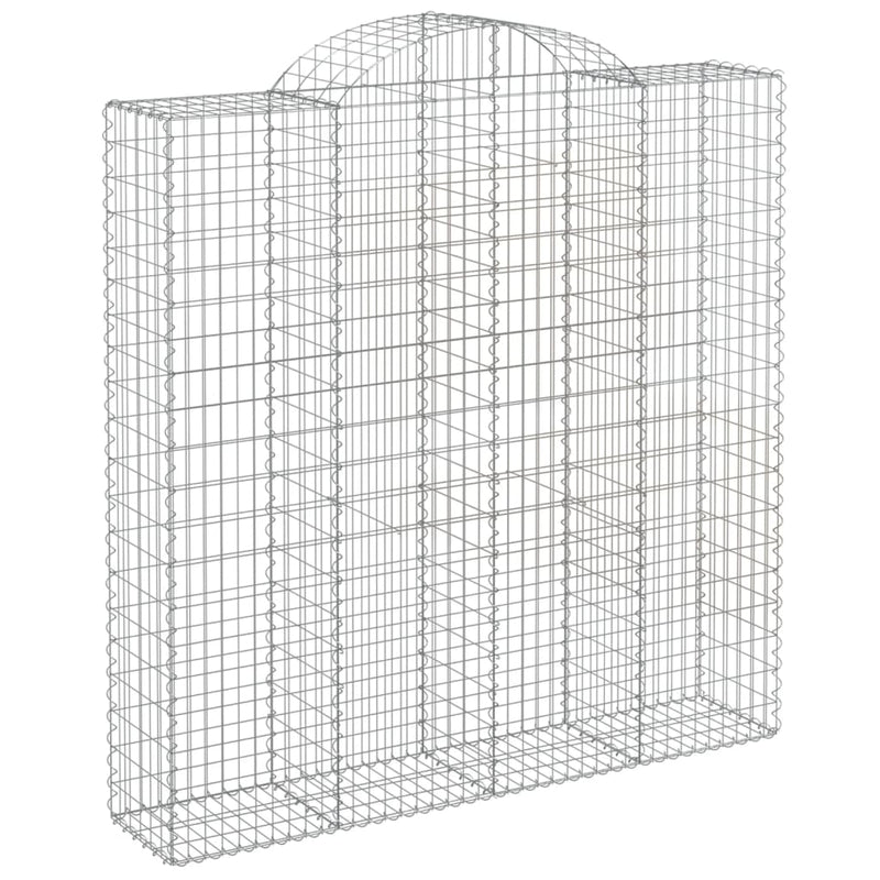 vidaXL 8 db íves horganyzott vas gabion kosár 200x50x200/220 cm
