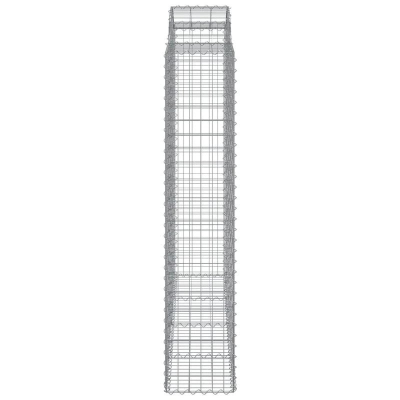 vidaXL 8 db íves horganyzott vas gabion kosár 200x50x200/220 cm