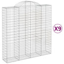 vidaXL 9 db íves horganyzott vas gabion kosár 200x50x200/220 cm