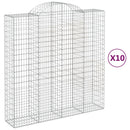 vidaXL 10 db íves horganyzott vas gabion kosár 200x50x200/220 cm
