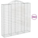 vidaXL 13 db íves horganyzott vas gabion kosár 200x50x200/220 cm