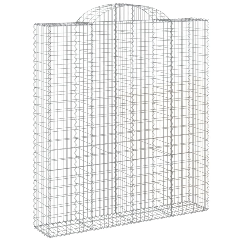 vidaXL 2 db íves horganyzott vas gabion kosár 200x50x220/240 cm