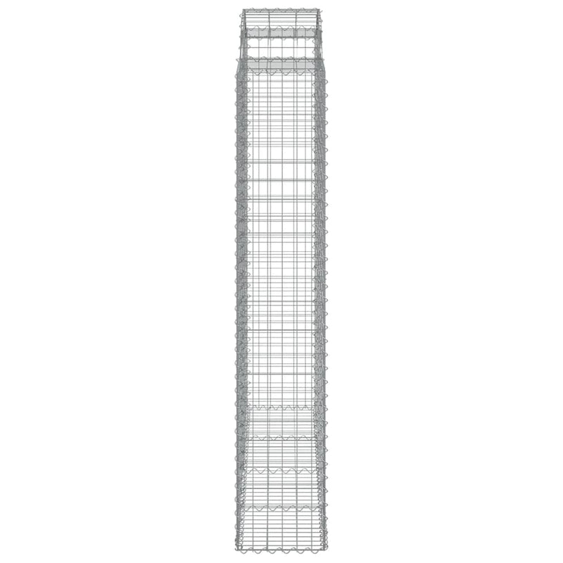 vidaXL 2 db íves horganyzott vas gabion kosár 200x50x220/240 cm