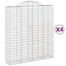 vidaXL 4 db íves horganyzott vas gabion kosár 200x50x220/240 cm
