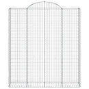 vidaXL 4 db íves horganyzott vas gabion kosár 200x50x220/240 cm
