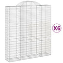 vidaXL 6 db íves horganyzott vas gabion kosár 200x50x220/240 cm