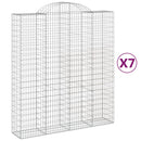vidaXL 7 db íves horganyzott vas gabion kosár 200x50x220/240 cm