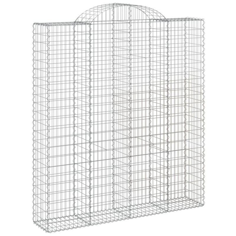 vidaXL 7 db íves horganyzott vas gabion kosár 200x50x220/240 cm