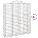 vidaXL 8 db íves horganyzott vas gabion kosár 200x50x220/240 cm