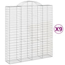 vidaXL 9 db íves horganyzott vas gabion kosár 200x50x220/240 cm