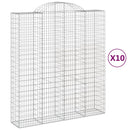 vidaXL 10 db íves horganyzott vas gabion kosár 200x50x220/240 cm