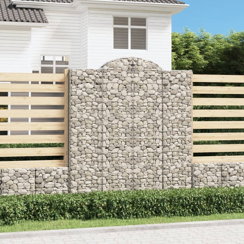 vidaXL 11 db íves horganyzott vas gabion kosár 200x50x220/240 cm