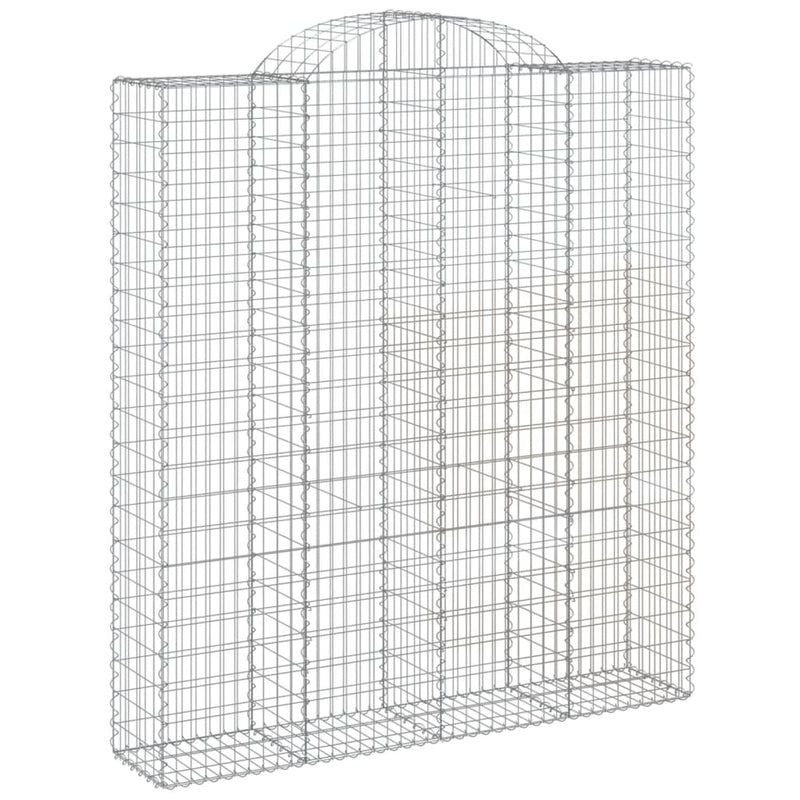 vidaXL 12 db íves horganyzott vas gabion kosár 200x50x220/240 cm