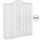 vidaXL 13 db íves horganyzott vas gabion kosár 200x50x220/240 cm