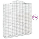 vidaXL 14 db íves horganyzott vas gabion kosár 200x50x220/240 cm