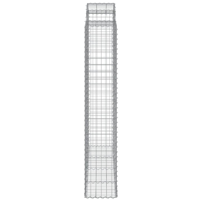 vidaXL 15 db íves horganyzott vas gabion kosár 200x50x220/240 cm