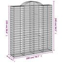 vidaXL 18 db íves horganyzott vas gabion kosár 200x50x220/240 cm