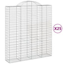 vidaXL 25 db íves horganyzott vas gabion kosár 200x50x220/240 cm
