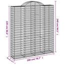 vidaXL 25 db íves horganyzott vas gabion kosár 200x50x220/240 cm
