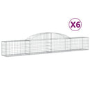 vidaXL 6 db íves horganyzott vas gabion kosár 300x30x40/60 cm