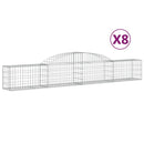 vidaXL 8 db íves horganyzott vas gabion kosár 300x30x40/60 cm