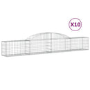 vidaXL 10 db íves horganyzott vas gabion kosár 300x30x40/60 cm